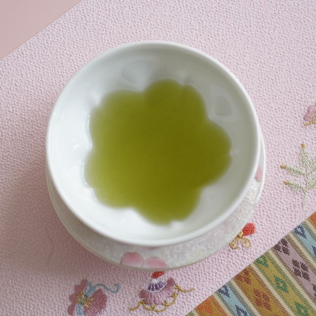 ARITA WARE "IRIDESCENT SAKURA" TEACUP & SMALL PLATE