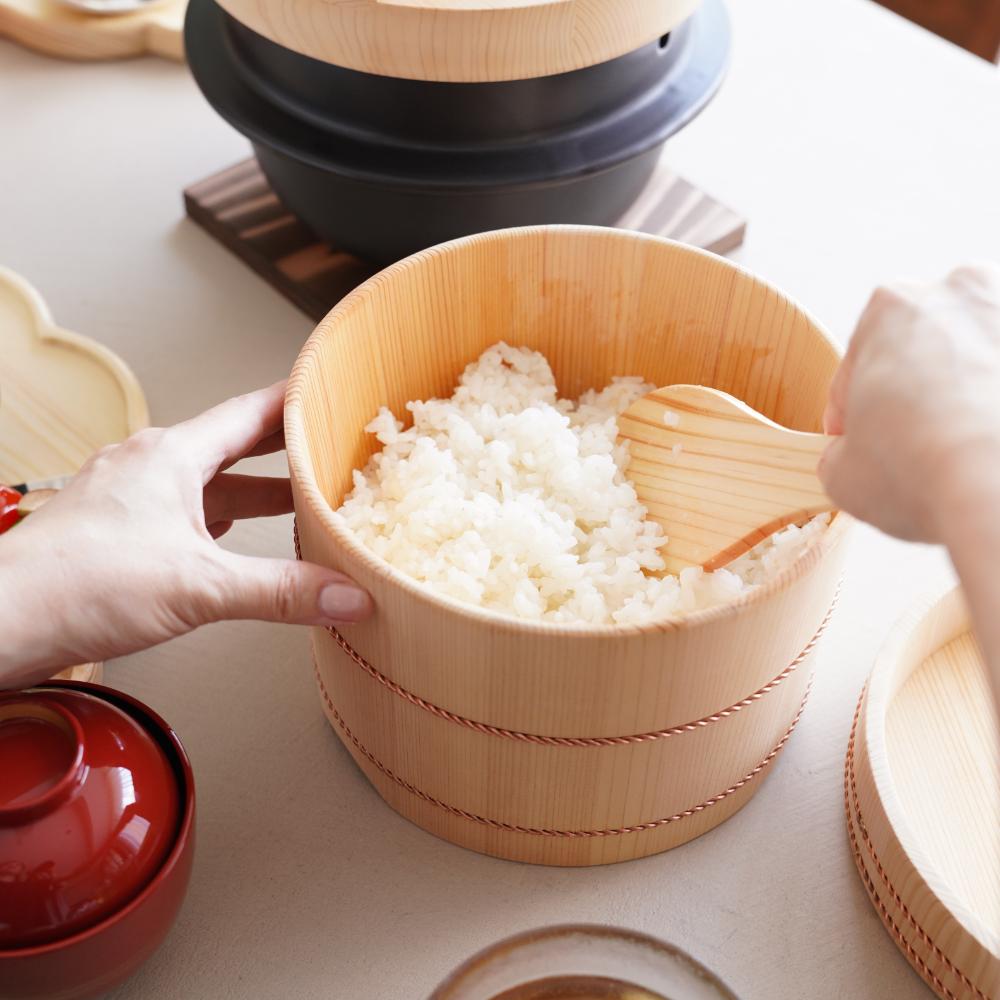 KISO SAWARA OHITSU – WOODEN RICE KEEPER, 3 GO