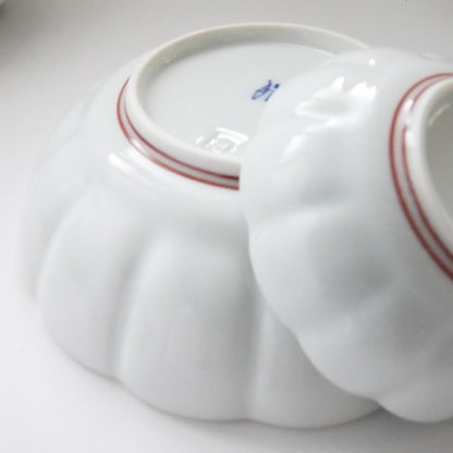 CHRYSANTHEMUM LINE PATTERN SMALL DISH - RED(ARITA)