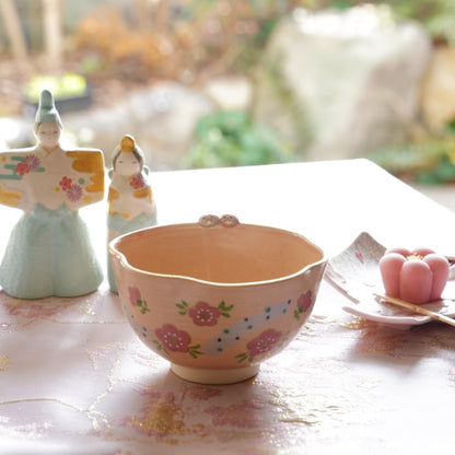 KYO WARE TEA BOWL "HINA MATSURI"