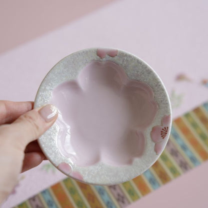 SAKURA TEACUP & SMALL PLATE – IRIDESCENT FINISH (ARITA)
