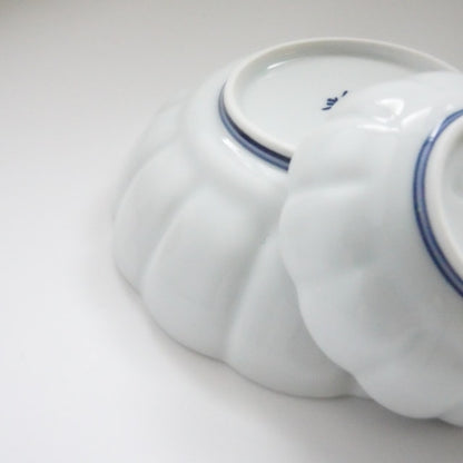CHRYSANTHEMUM LINE PATTERN SMALL DISH - BLUE(ARITA)