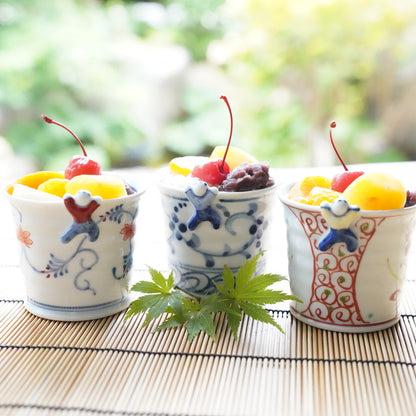 "IKKANNJIN" TEA/SOBA CUP – WANLI SPIRAL PATTERN (HASAMI)