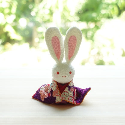 MOON-VIEWING RABBIT IN A BASKET – CHIRIMEN ORNAMENT (KYOTO)