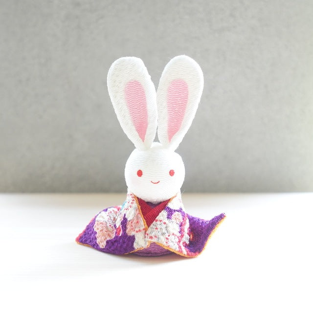 MOON-VIEWING RABBIT IN A BASKET – CHIRIMEN ORNAMENT (KYOTO)