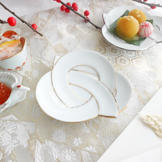 AUSPICIOUS KNOT SMALL PLATE – GOLD LINE (ARITA)