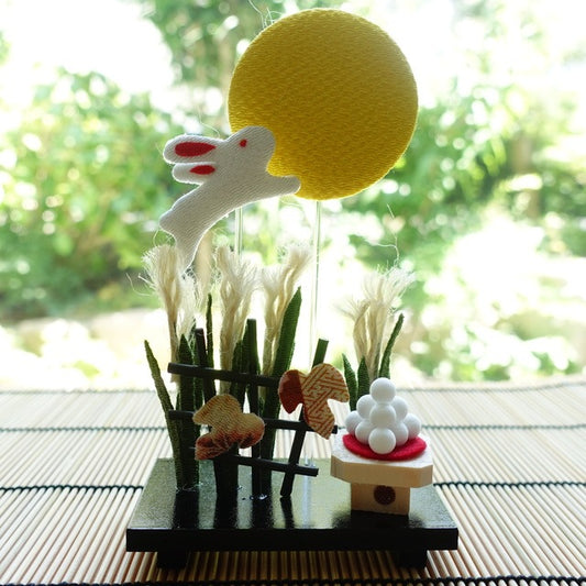 MOON-VIEWING RABBIT – CHIRIMEN ORNAMENT (KYOTO)