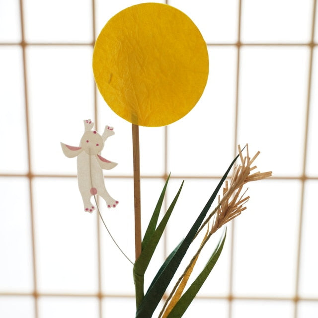 HARVEST MOON PICK – RABBIT & PAMPAS GRASS, WITH HINOKI BOX
