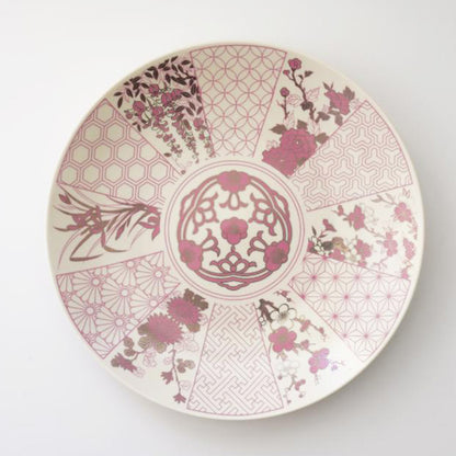 KINRAN IMARI-STYLE PLATE – CRIMSON, GIFT BOXED (YUWEN)