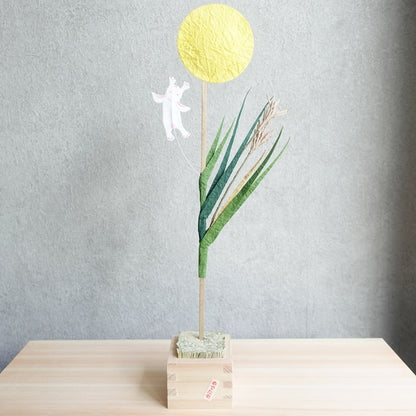 HARVEST MOON PICK – RABBIT & PAMPAS GRASS, WITH HINOKI BOX