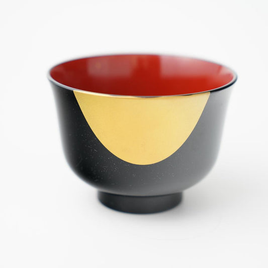 YUWEN ORIGINAL SOUP BOWL "YURI" BLACK HALF-MOON DESIGN