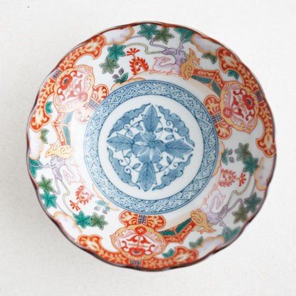 DEER MOTIF STEW BOWL - SHONZUI RED (KUTANI)