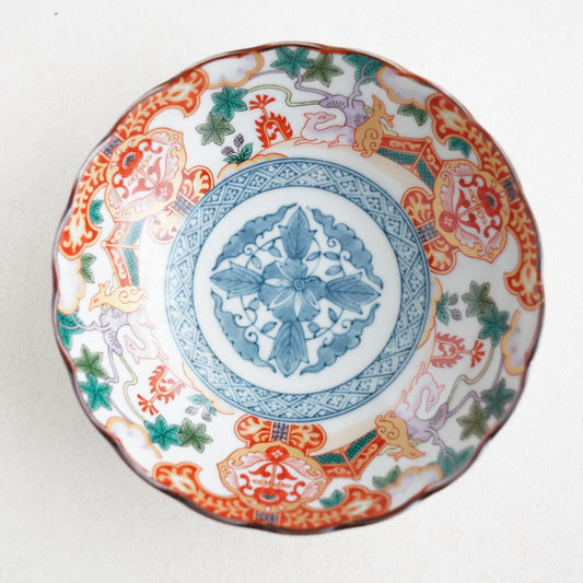 DEER MOTIF STEW BOWL - SHONZUI RED (KUTANI)
