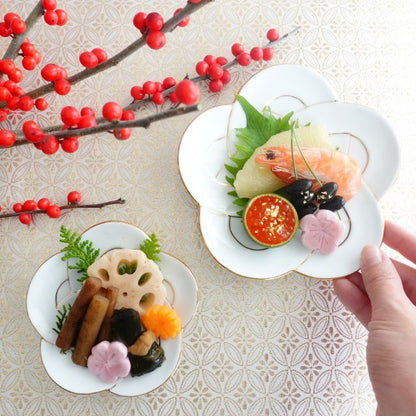 PLUM KNOT PLATE – GOLD & WHITE LINE (ARITA)