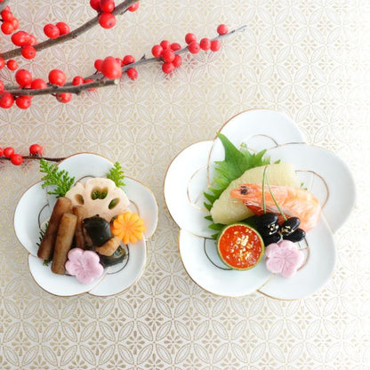 PLUM KNOT PLATE – GOLD & WHITE LINE (ARITA)