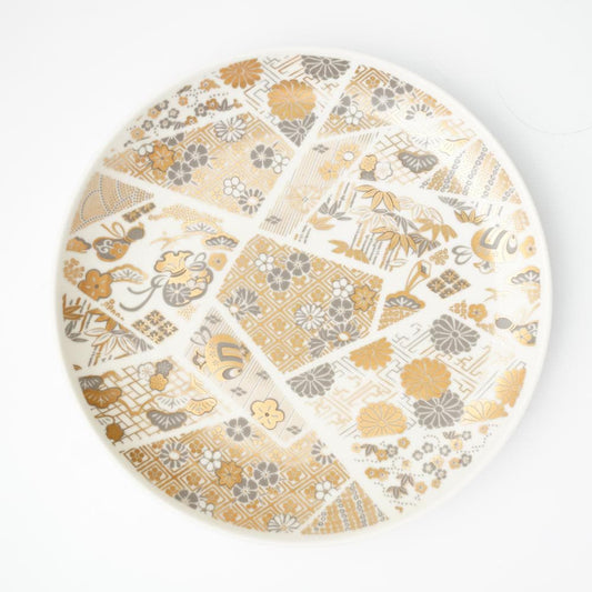 CHRYSANTHEMUM DIAMOND PLATE – GOLD, GIFT BOXED (YUWEN)