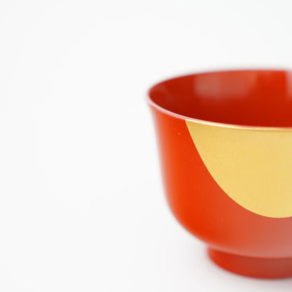 HALF-MOON SOUP BOWL – RED & GOLD (YUWEN)