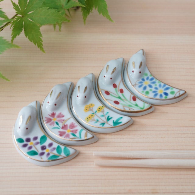 REPOSE-BAGUETTES LUNE ET FLEURS D’AUTOMNE – LOT DE 5 EN COFFRET (KYOTO)