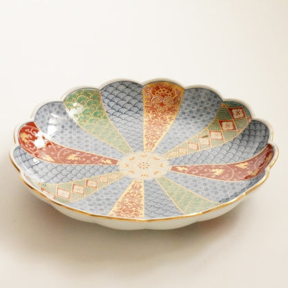 OLD IMARI-STYLE CHRYSANTHEMUM PLATE – BLUE & GOLD, 6.3 IN (HASAMI)