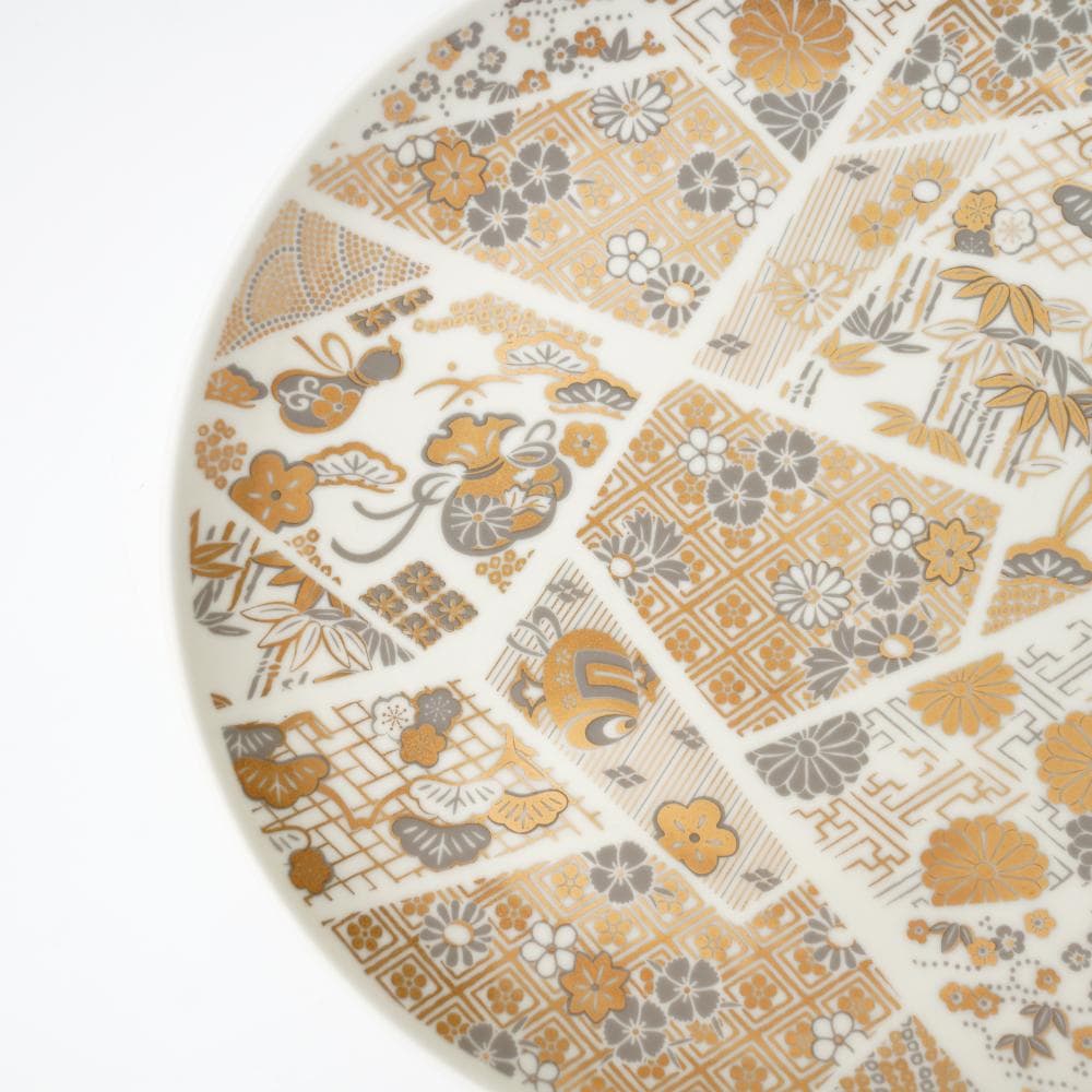 CHRYSANTHEMUM DIAMOND PLATE – GOLD, GIFT BOXED (YUWEN)