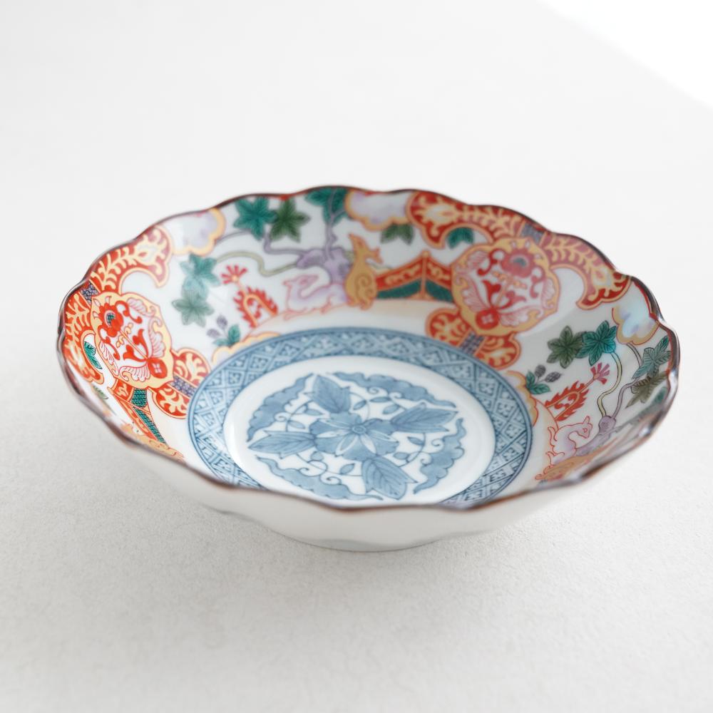 DEER MOTIF STEW BOWL - SHONZUI RED (KUTANI)