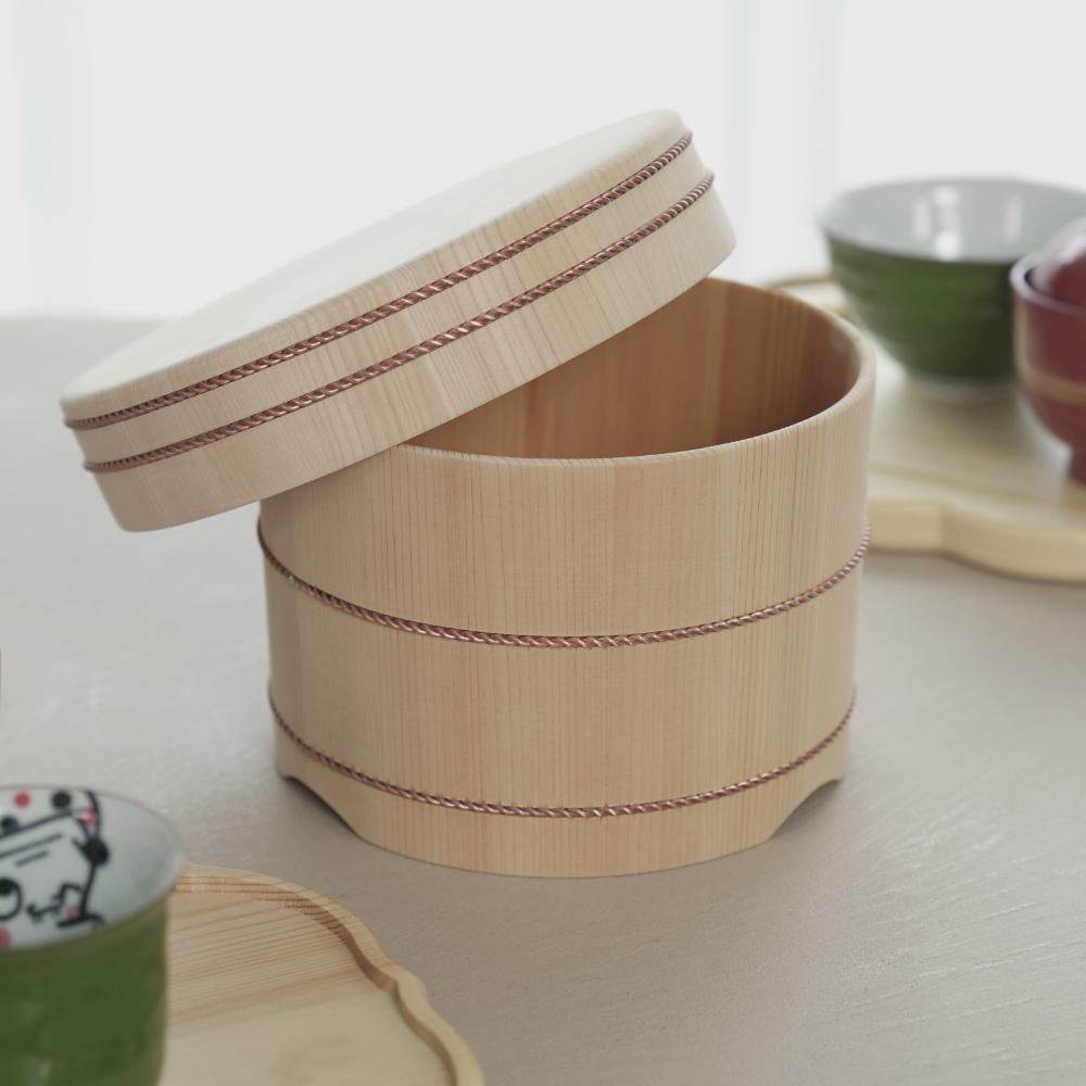 KISO SAWARA OHITSU – WOODEN RICE KEEPER, 3 GO