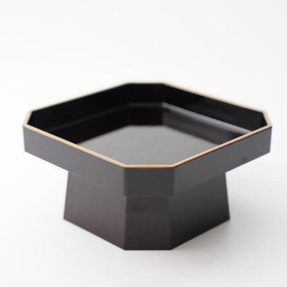 SUPPORT DE SERVICE SANPŌ – NOIR TAME, BORD DORÉ, 6,7 POUCES