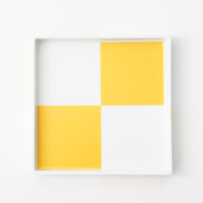 SQUARE PLATE – GOLD CHECKERED (HASAMI)