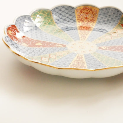 OLD IMARI-STYLE CHRYSANTHEMUM PLATE – BLUE & GOLD, 6.3 IN (HASAMI)