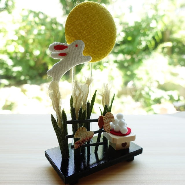 MOON-VIEWING RABBIT – CHIRIMEN ORNAMENT (KYOTO)