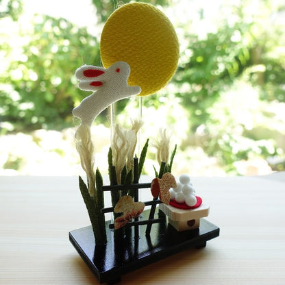 MOON-VIEWING RABBIT – CHIRIMEN ORNAMENT (KYOTO)