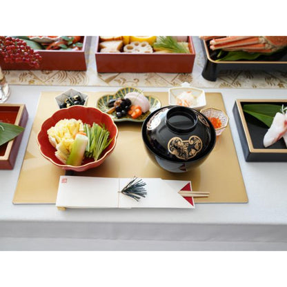 LONG TABLE MAT - GOLD, SILVER EDGE (YUWEN)