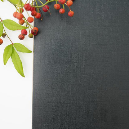 LONG TABLE MAT - BLACK, GOLD EDGE (YUWEN)