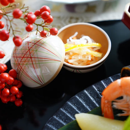 "TEMARI" SPHERE APPETIZER DISH – WHITE & INNER GOLD PEARL (YUWEN)