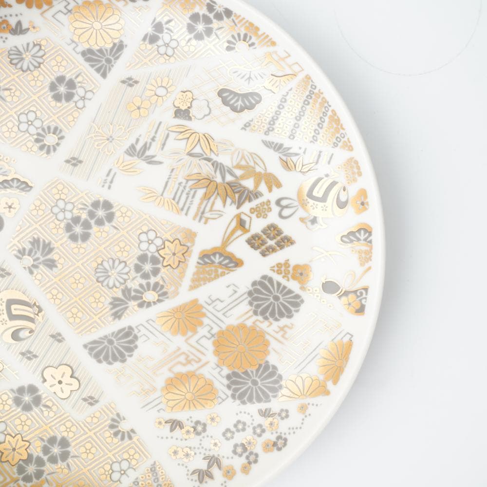 CHRYSANTHEMUM DIAMOND PLATE – GOLD, GIFT BOXED (YUWEN)