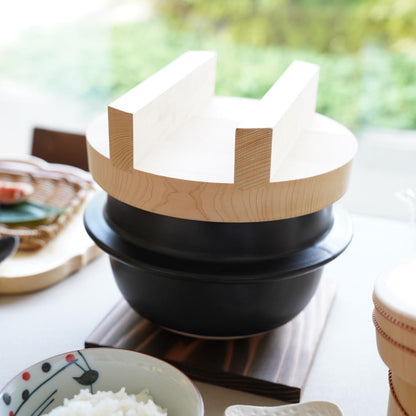 BANKO-WARE HAGAMA RICE POT – 3 GO, WITH TRIVET & PADDLE