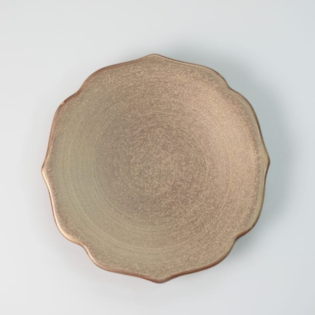 KIKYO-RIM MINI PLATE – PURPLE MICA, GOLD (ARITA)