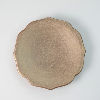 KIKYO-RIM MINI PLATE – PURPLE MICA, GOLD (ARITA)