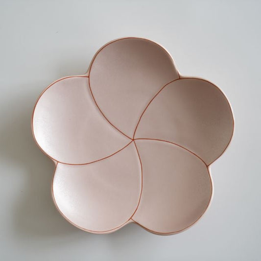 PLUM BLOSSOM SERVING PLATE 8.3IN - SILVER GLAZE(ARITA)
