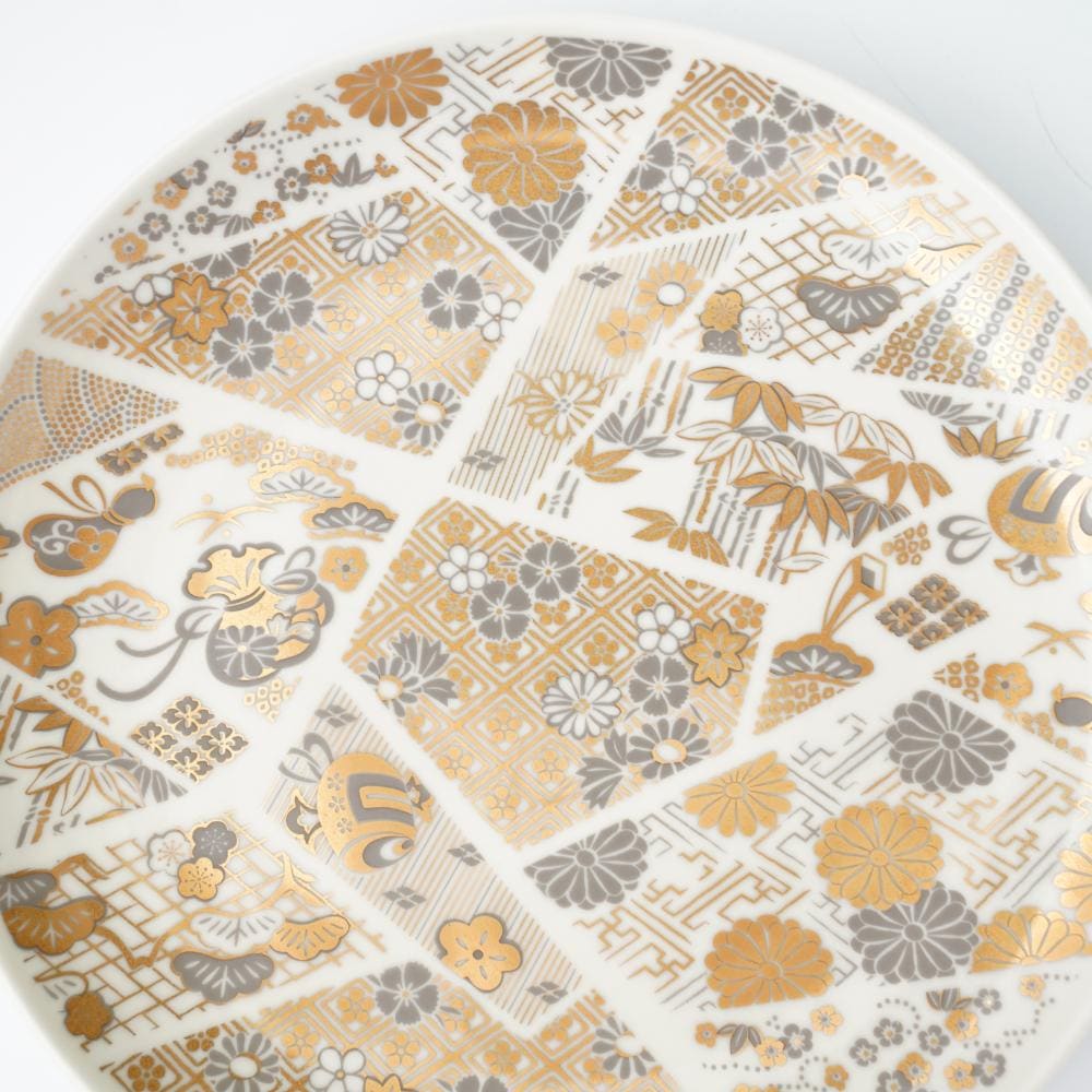 CHRYSANTHEMUM DIAMOND PLATE – GOLD, GIFT BOXED (YUWEN)