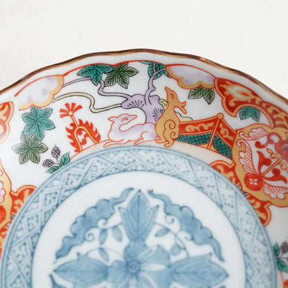 DEER MOTIF MEDIUM PLATE - SHONZUI RED (KUTANI)