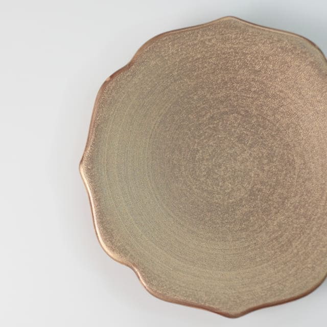 KIKYO-RIM MINI PLATE – PURPLE MICA, GOLD (ARITA)