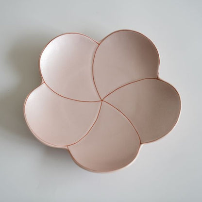 PLUM BLOSSOM SERVING PLATE 8.3IN - SILVER GLAZE(ARITA)