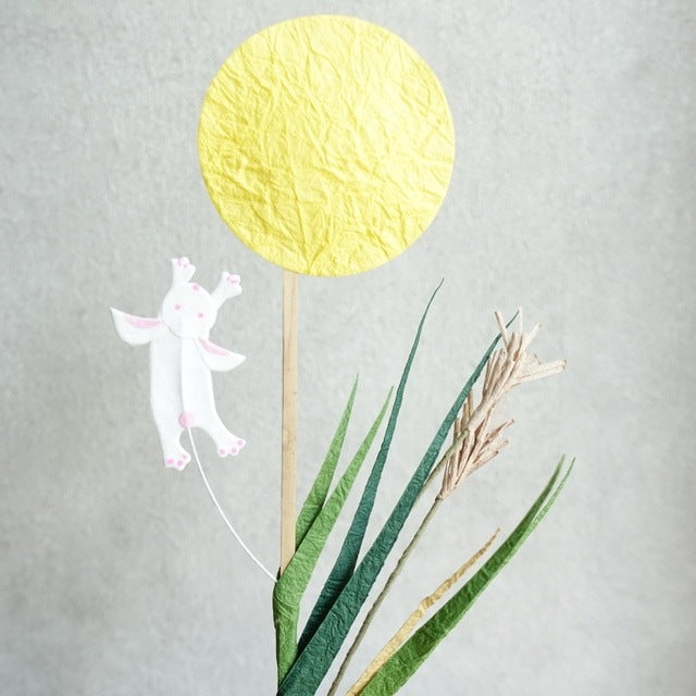HARVEST MOON PICK – RABBIT & PAMPAS GRASS, WITH HINOKI BOX