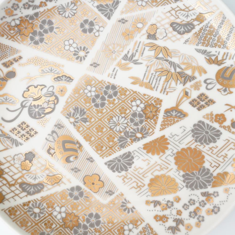 CHRYSANTHEMUM DIAMOND PLATE – GOLD, GIFT BOXED (YUWEN)