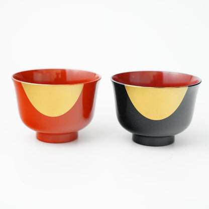 HALF-MOON SOUP BOWL – RED & GOLD (YUWEN)