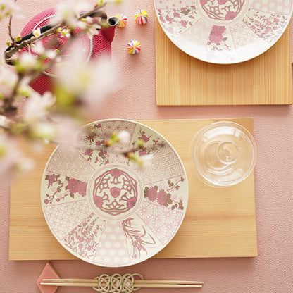 KINRAN IMARI-STYLE PLATE – CRIMSON, GIFT BOXED (YUWEN)