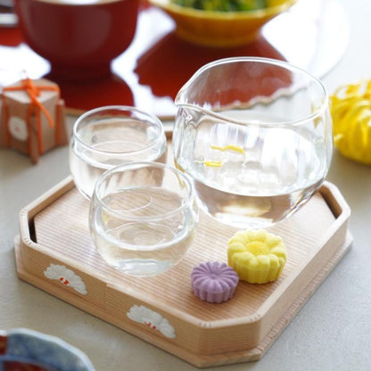 CEDAR OSHIKI TRAY – CHRYSANTHEMUM GOFUN RELIEF, 6 IN