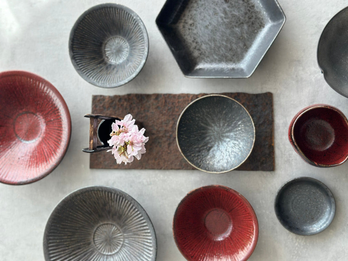 Shinogi Bowl 19cm Shu(Vermilion)
